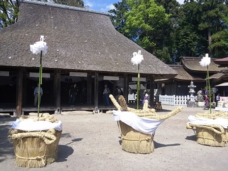 大濱神社での神事の風景写真です。