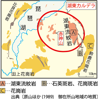 湖東カルデラの図