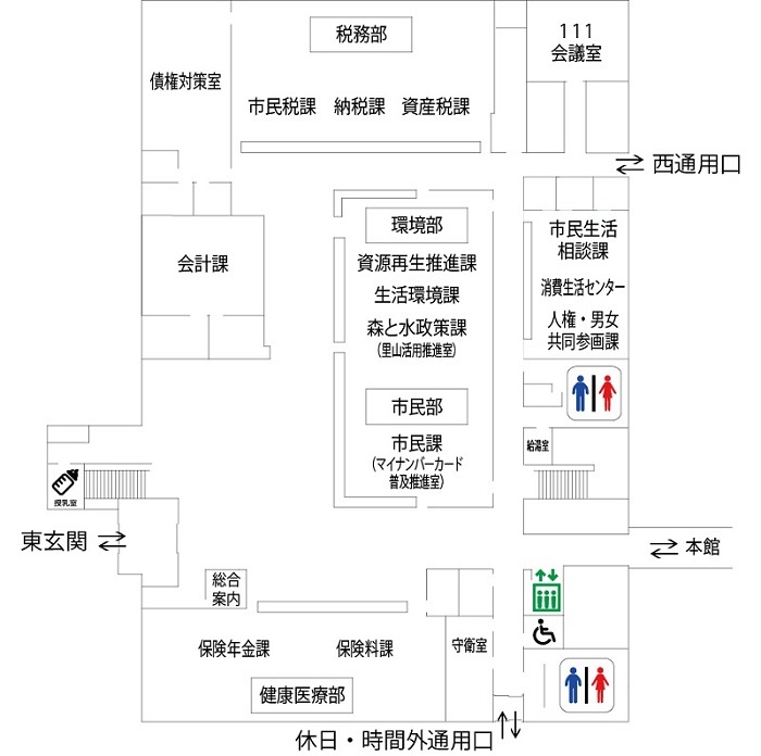 新館1階フロア図