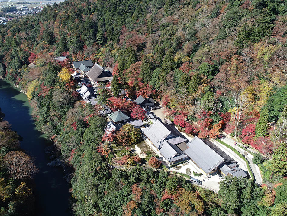 紅葉の永源寺　航空